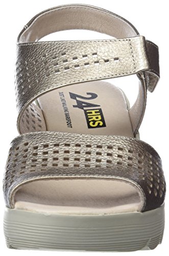 24 HORAS 23628, Sandalias con Punta Abierta para Mujer, Beige (Taupe 10), 40 EU
