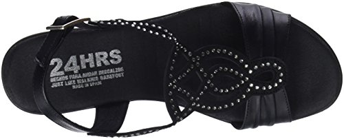 24 HORAS 23656, Sandalias con Plataforma para Mujer, Negro (Negro 7), 37 EU