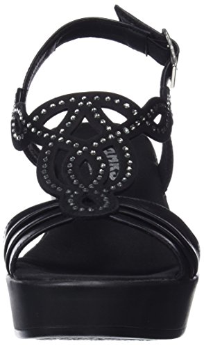 24 HORAS 23656, Sandalias con Plataforma para Mujer, Negro (Negro 7), 37 EU