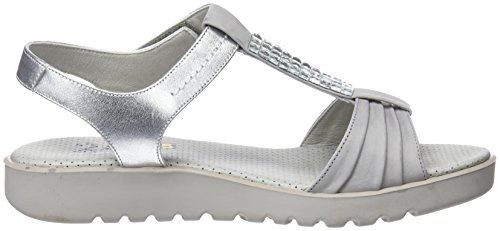 24 HORAS 23667, Sandalias con Tira a T para Mujer, Gris (Gris 4), 37 EU