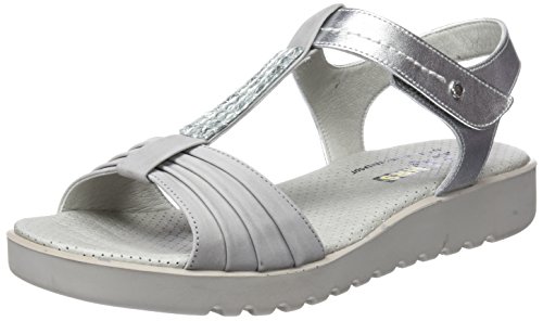 24 HORAS 23667, Sandalias con Tira a T para Mujer, Gris (Gris 4), 37 EU