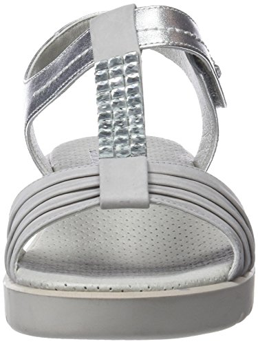 24 HORAS 23667, Sandalias con Tira a T para Mujer, Gris (Gris 4), 37 EU