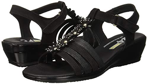 24 HORAS 24080, Sandalias con Tira a T para Mujer, Negro (Negro 7), 38 EU