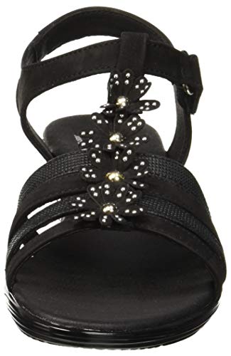 24 HORAS 24080, Sandalias con Tira a T para Mujer, Negro (Negro 7), 38 EU