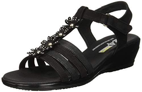 24 HORAS 24080, Sandalias con Tira a T para Mujer, Negro (Negro 7), 38 EU