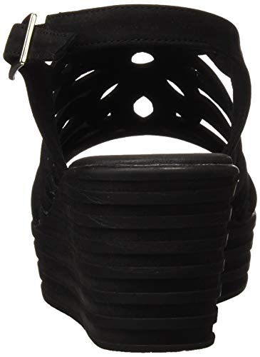 24 HORAS 24110, Sandalias con Plataforma para Mujer, Negro (Negro 7), 38 EU
