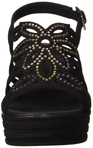 24 HORAS 24110, Sandalias con Plataforma para Mujer, Negro (Negro 7), 38 EU