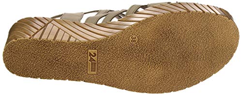 24 HORAS 24121, Sandalias con Plataforma Mujer, Beige (Cana 10), 37 EU