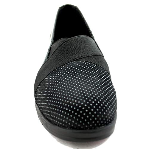 24 Horas 24280 - Zapatos de Mujer Negros de Tacón con Detalles en la Puntera Metálicos - 38, Negre