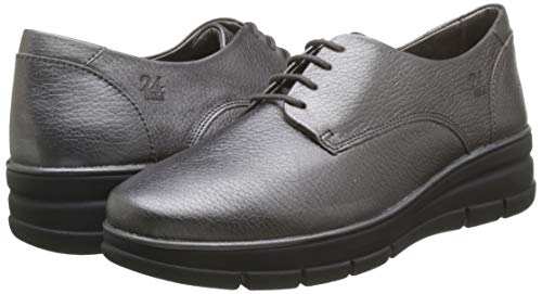 24 HORAS 24292, Zapatos de Cordones Brogue para Mujer, Gris (Plomo 9), 38 EU