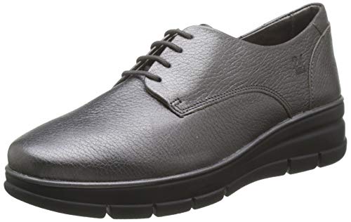24 HORAS 24292, Zapatos de Cordones Brogue para Mujer, Gris (Plomo 9), 38 EU