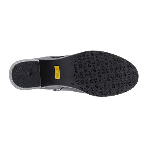 24 Horas 24678 Botines Tacón Medio en Piel Talla: 39 Color: Negro