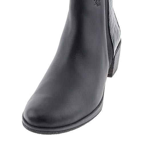 24 Horas 24678 Botines Tacón Medio en Piel Talla: 39 Color: Negro