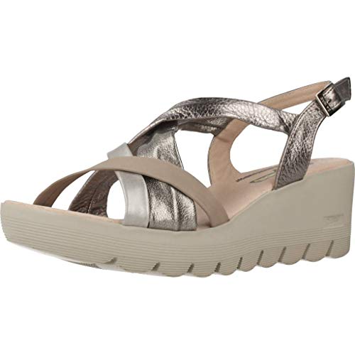 24 Horas Zapatos Cordones Mujer 24062 para Mujer Plateado 37 EU