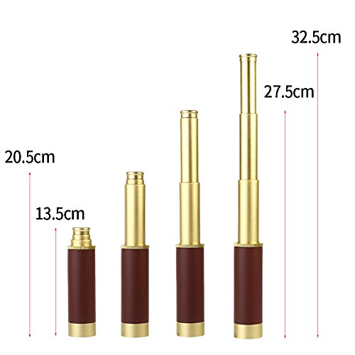 25 X 30 Zoom Telescopio Monocular HD, Mini Telescopio Monocular Retro Ajustable para Camping, Senderismo, Viajar al Aire Libre