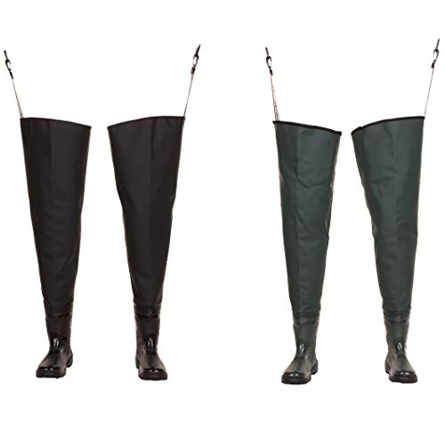 3Kamido® Vadeadores, Botas Pescadores de Muslo, Waders, Juveniles Vadeador para jóvenes, con Bolsa de Transporte, 36, 37, 38, 39 EU, para Adolescentes (Verde, 36 EU)