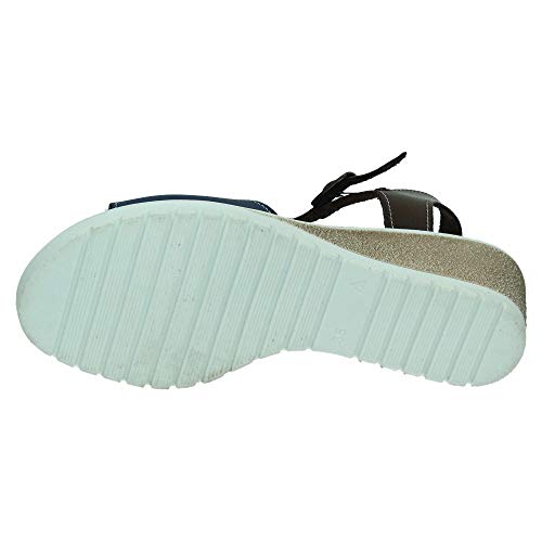48 HORAS 911403/20 Sandalias Piel 48H Mujer Sandalias Azul-MARRÓN 39