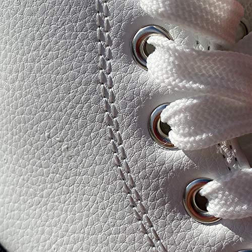 53757-Zapatilla Abotinada, Comodas, Estilo Bamba y Casual, de Polipiel, con Plataforma, Cierre de Cordones, Otono Invierno 2020. Talla 37 Blanco