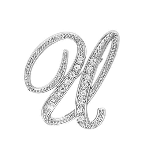 Accesorio, 1 Pieza de Cristal, 26 Letras en inglés, Broche, Pareja, joyería Conmemorativa, Regalos de Amor, Ropa, Zapatos y Accesorios (tamaño Libre U)