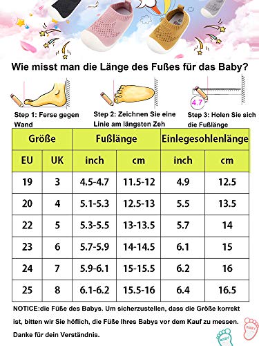 Addmluck Zapatos de punto para niños, zapatos de bebé con suela suave, transpirables, ligeros, adecuados para 1-4 años, color, talla 24 EU Schmal