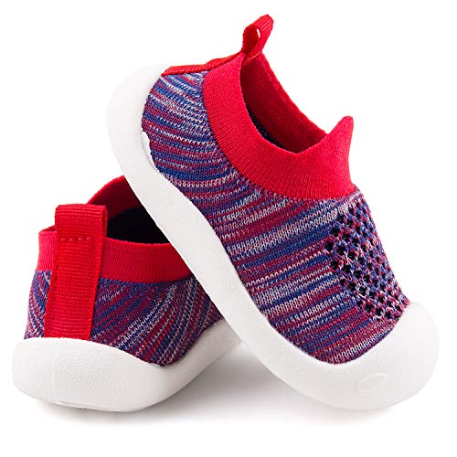 Addmluck Zapatos de punto para niños, zapatos de bebé con suela suave, transpirables, ligeros, adecuados para 1-4 años, color, talla 24 EU Schmal