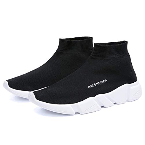 ADFD Calcetín transpirable para correr para hombres y mujeres, zapatos deportivos casuales, suela acolchada ligera, adecuada para todo tipo de deportes y uso diario, color negro, 43