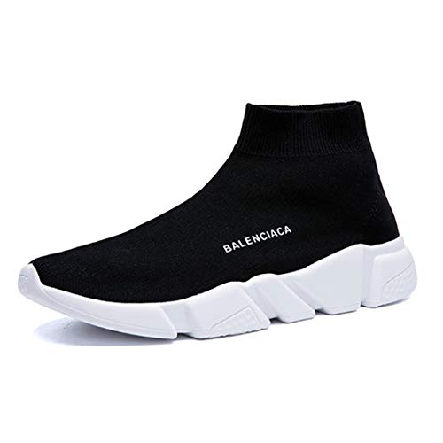 ADFD Calcetín transpirable para correr para hombres y mujeres, zapatos deportivos casuales, suela acolchada ligera, adecuada para todo tipo de deportes y uso diario, color negro, 43