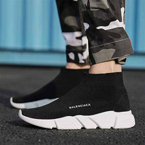 ADFD Calcetín transpirable para correr para hombres y mujeres, zapatos deportivos casuales, suela acolchada ligera, adecuada para todo tipo de deportes y uso diario, color negro, 43