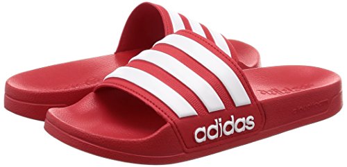 Adidas Adilette Cloudfoam Slides Chanclas Unisex, Rojo (Scarlet/Footwear White), 38 EU (5 UK)