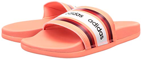 adidas Adilette Comfort, Sandalia Mujer, Signal Coral/Collegiate Burgundy/Calzado Blanco, 38 EU