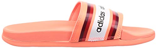 adidas Adilette Comfort, Sandalia Mujer, Signal Coral/Collegiate Burgundy/Calzado Blanco, 38 EU