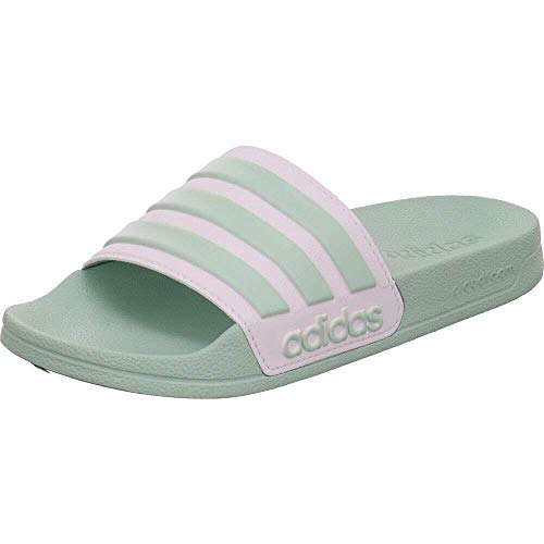 adidas Adilette Shower, Slide Sandal Womens, Green Tint/Footwear White/Green Tint, 37 EU