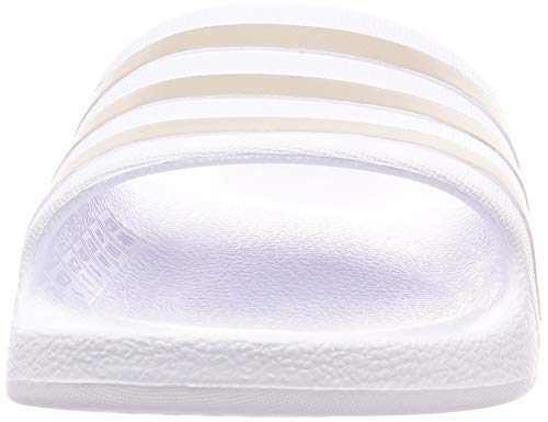 adidas Aqua Adilette, Sandalia Unisex Adulto, Footwear White/Platin Metallic/Footwear White, 47 EU