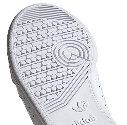adidas Continental 80 Blancas, Zapatillas Deportivas para Mujer. Sneaker. Tennis Originals Authentic (38.5 EU, White Iris Band Fluor Blue Pr)