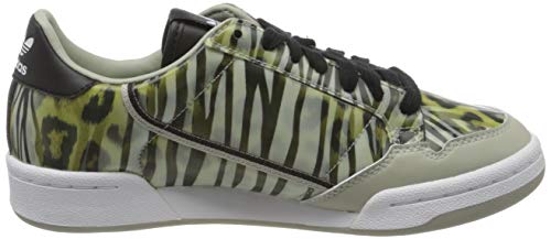 adidas Continental 80 W, Zapatillas Deportivas Mujer, Core Black Metal Grey Signal Green, 38 EU