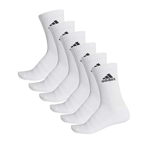 adidas CUSH CRW 6PP Socks, Unisex adulto, Top:White/White/White/White Bottom:White/White, L