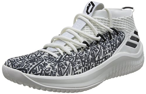 adidas Dame 4, Zapatos de Baloncesto Hombre, Blanco (Clowhi/Crywht/Cblack Clowhi/Crywht/Cblack), 48 2/3 EU