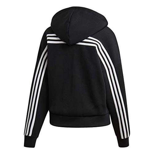 adidas Debe Haves Doubleknit Sudadera con Capucha para Mujer, Color Negro/Blanco pequeño/Alto