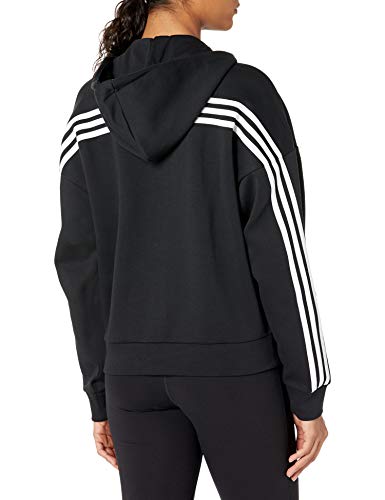 adidas Debe Haves Doubleknit Sudadera con Capucha para Mujer, Color Negro/Blanco pequeño/Alto