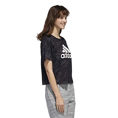 adidas Essentials All Over Print Camiseta, Negro/Blanco, XX-Large para Mujer