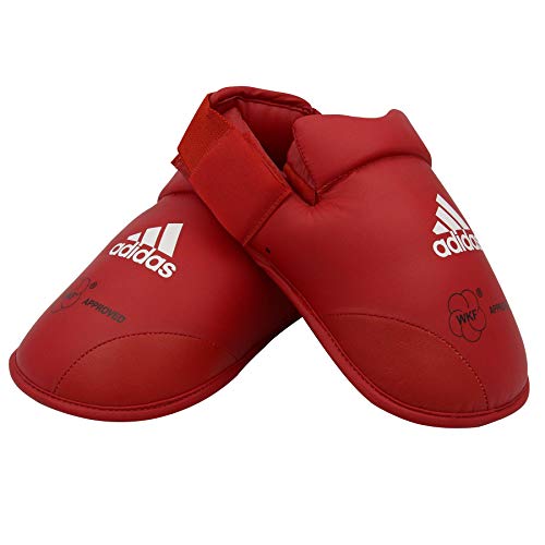 adidas Foot WKF Karate Martial Arts Protector de pies Hombre, Rojo, Medium