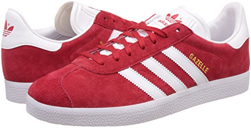 adidas Gazelle, Zapatillas de deporte Unisex Adulto, Rojo (Scarlet/Footwear White/Gold Metall), 45 1/3 EU