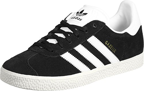 adidas Gazelle, Zapatillas Unisex Niños, Negro (Core Black/footwear White/gold Metallic), 35.5 EU