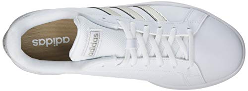 adidas Grand Court Base, Sneaker Mujer, Footwear White/Platin Metallic/Footwear White, 38 EU