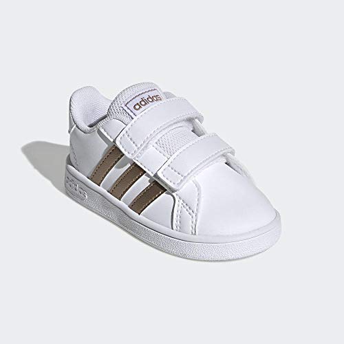 adidas Grand Court I, Zapatillas de Estar por casa Unisex niños, Multicolor Ftwwht Coppmt Glopnk 000, 20 EU