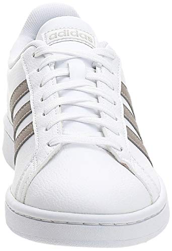 adidas Grand Court, Sneaker Mujer, Footwear White/Platin Metallic/Footwear White, 39 1/3 EU