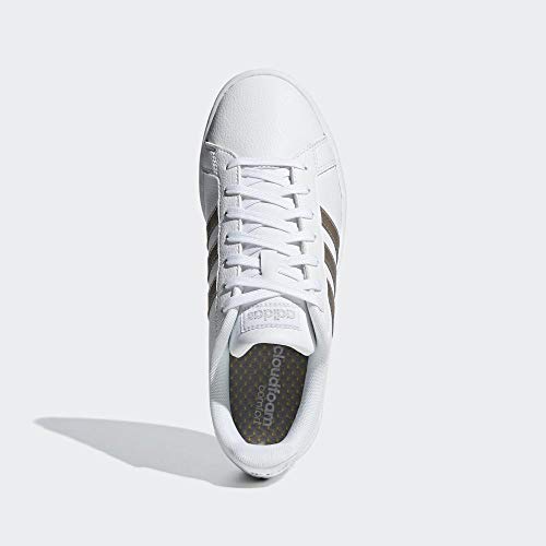 adidas Grand Court, Sneaker Mujer, Footwear White/Platin Metallic/Footwear White, 39 1/3 EU