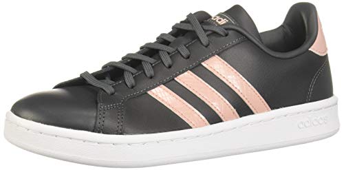 Adidas Grand Court, Zapatos de Tenis Mujer, Grey Six/Pink Spirit/FTWR White, 40 EU