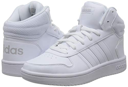 adidas Hoops 2.0 Mid, Zapatillas Altas Mujer, Blanco (Footwear White/Footwear White/Footwear White 0), 38 EU