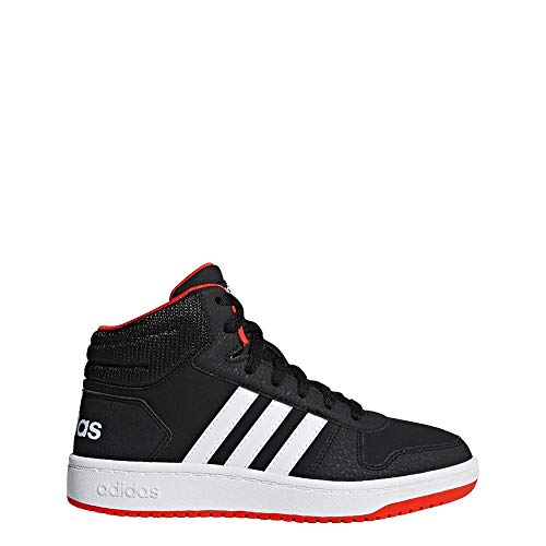 Adidas Hoops Mid 2.0 K, Zapatillas Altas Unisex Adulto, Negro (Core Black/Footwear White/Hi/Res Red 0), 37 1/3 EU